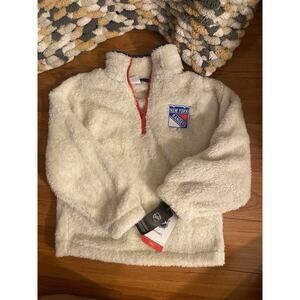 New York Rangers Fleece Quarter Zip Sz 7/8 Child NWT Girls